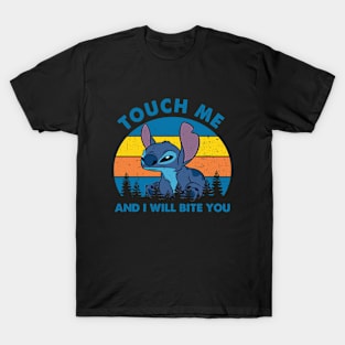 Touch Me and I Will Bite You Stitch Retro T-Shirt